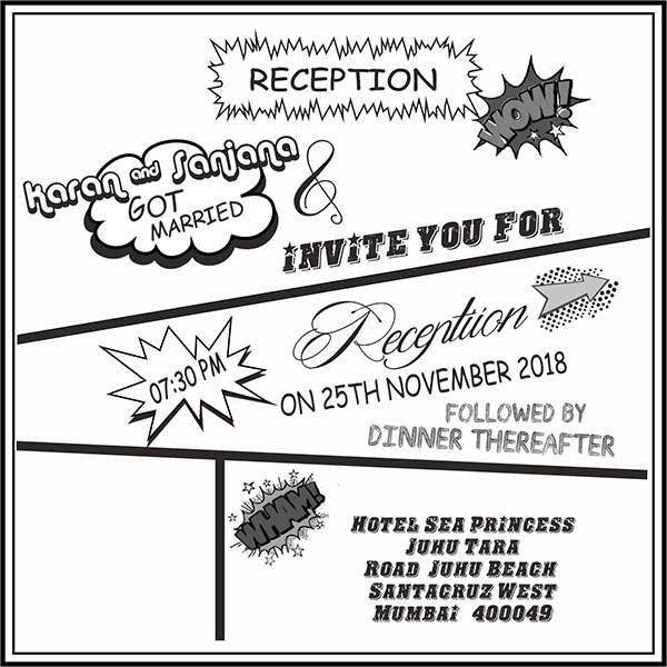 Wedding invitation card Super Reception - Parekh Cards